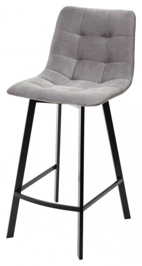 Полубарный стул CHILLI-QB SQUARE светло-серый #26, велюр / черный каркас (H=66cm) М-City в Реже - rezh.mebel-74.com | фото