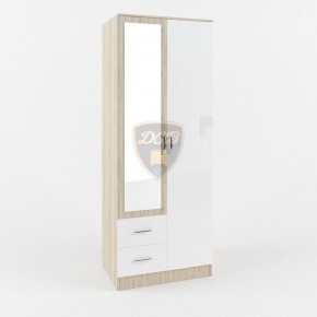 Шкаф 2-х створчатый с зеркалом Софи СШК 800.3 (дуб сонома/белый глянец) в Реже - rezh.mebel-74.com | фото