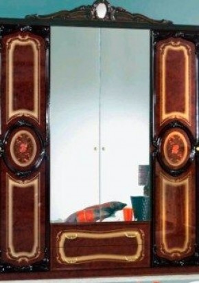Шкаф 4-х дверный с зеркалами (01.144) Роза (могано) в Реже - rezh.mebel-74.com | фото