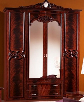 Шкаф 4-х дверный с зеркалами (03.144) Ольга (могано) в Реже - rezh.mebel-74.com | фото