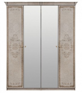 Шкаф 4-х створчатый (1+2+1) с Зеркалом "Патрисия" (крем) в Реже - rezh.mebel-74.com | фото