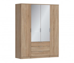Шкаф 4х дверный с зеркалами Николь СБ-2595/1 (Дуб Сонома) в Реже - rezh.mebel-74.com | фото
