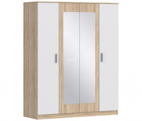 Шкаф 4х дверный с зеркалами Уют СБ-2750/1 (Дуб Сонома/Белый) в Реже - rezh.mebel-74.com | фото