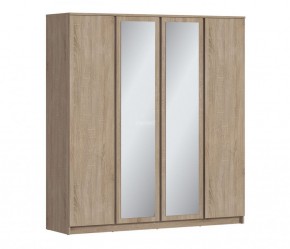 Шкаф 4х дверный с зеркалами Веста СБ-3082 (Дуб Сонома) в Реже - rezh.mebel-74.com | фото