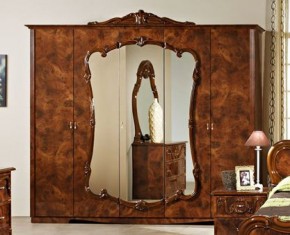 Шкаф 5-и дверный с зеркалами (20.145) Тициана (орех) в Реже - rezh.mebel-74.com | фото