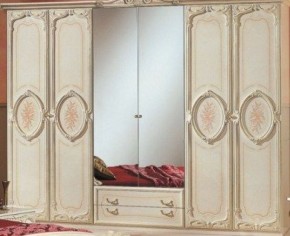 Шкаф 6-и дверный с зеркалами (01.146) Роза (беж) в Реже - rezh.mebel-74.com | фото