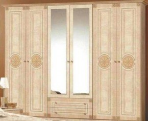 Шкаф 6-и дверный с зеркалами (02.146) Рома (беж) в Реже - rezh.mebel-74.com | фото