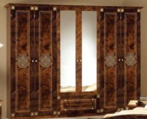 Шкаф 6-и дверный с зеркалами (02.146) Рома (орех) в Реже - rezh.mebel-74.com | фото