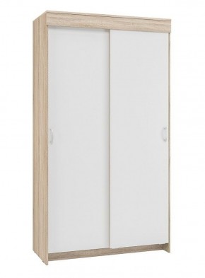 Шкаф-купе Бассо 1.0 (Дуб Сонома/Белый) 2 двери 2 зеркальные вставки в Реже - rezh.mebel-74.com | фото