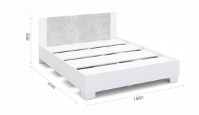Спальня Аврора Кровать 160 со встроенным основанием под матрас Белый/Ателье светлый в Реже - rezh.mebel-74.com | фото