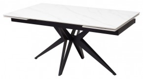 Стол FORIO 160 MATT WHITE MARBLE SOLID CERAMIC / BLACK, ®DISAUR в Реже - rezh.mebel-74.com | фото