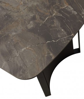 Стол RASMUS 160 KL-80 Серый мрамор, итальянская керамика / черный каркас, ®DISAUR в Реже - rezh.mebel-74.com | фото