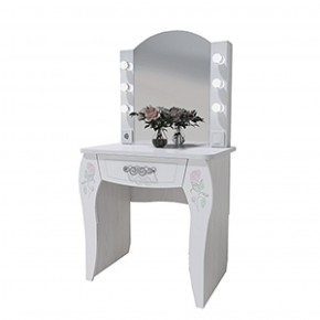 Стол туалетный Розалия №12 + ПОДСВЕТКА (лиственница белая, омела) в Реже - rezh.mebel-74.com | фото